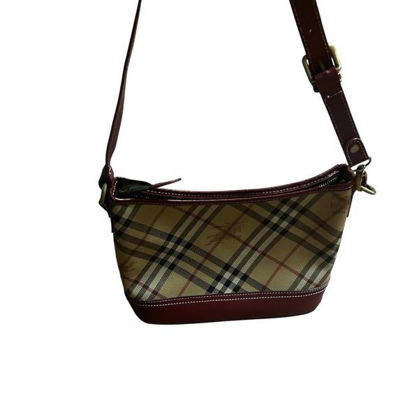 Burberry Beige and Red Plaid Handbag - Picture 1 of 14